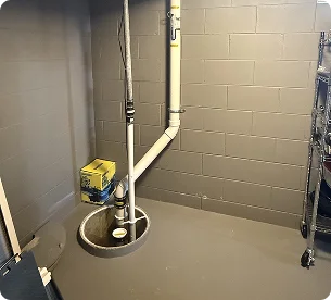 basement radon sump system