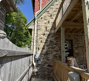 brick home radon vent install