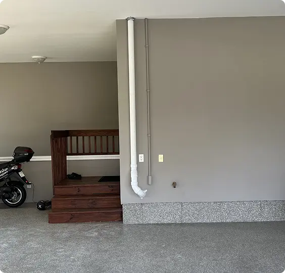garage radon mitigation pipe