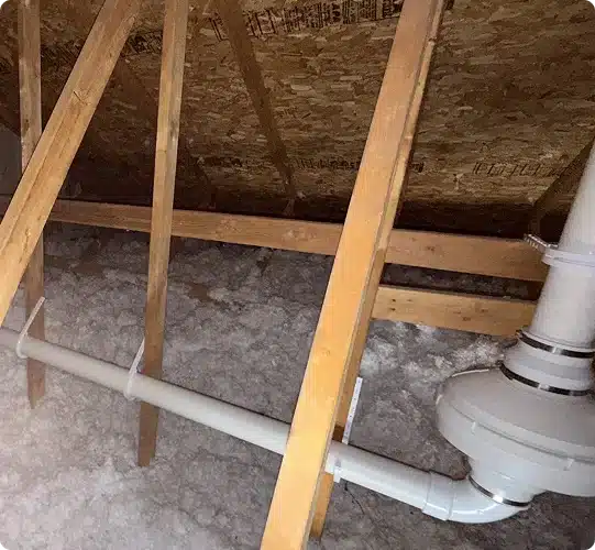 attic radon vent pipe installation 1