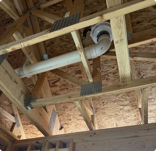 attic radon vent pipe installation