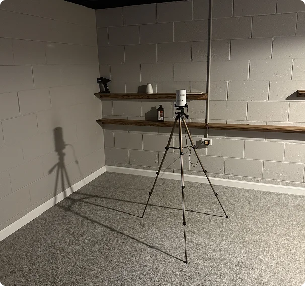 basement radon testing setup 2
