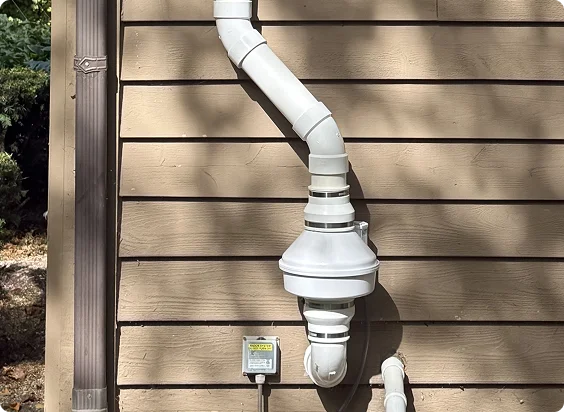 exterior radon fan installation