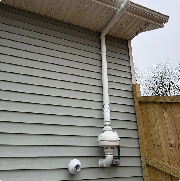 exterior radon mitigation system fence