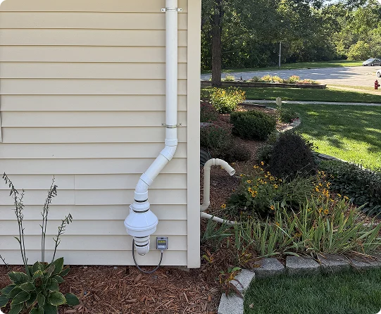 exterior radon mitigation system landscape 1