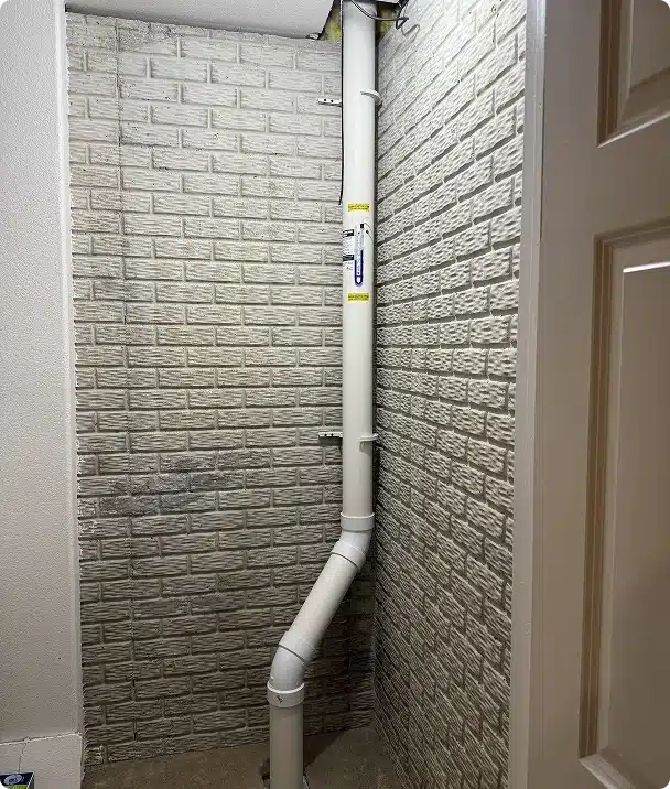 interior radon mitigation pipe installation