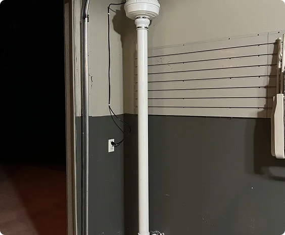 interior radon mitigation pipe