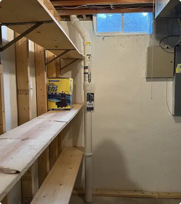 new construction radon pipe installation 1