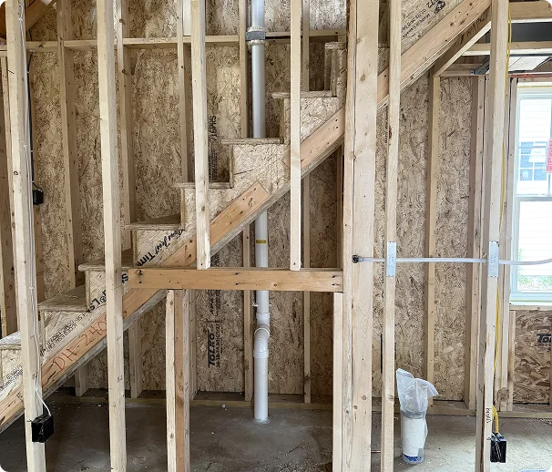 new construction radon pipe installation