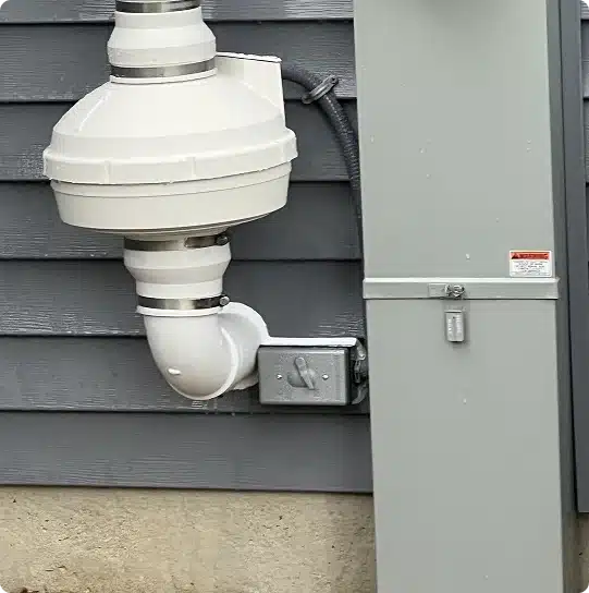 radon mitigation fan closeup 1