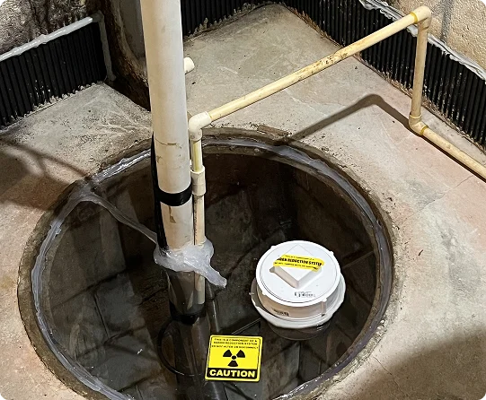 radon mitigation sump pit system