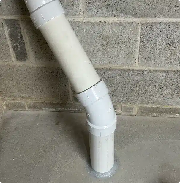 radon pipe through basement slab