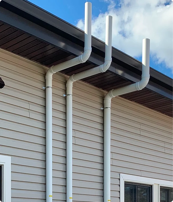 radon roof exhaust pipes