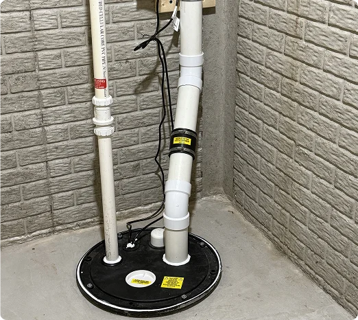 radon sump lid installation