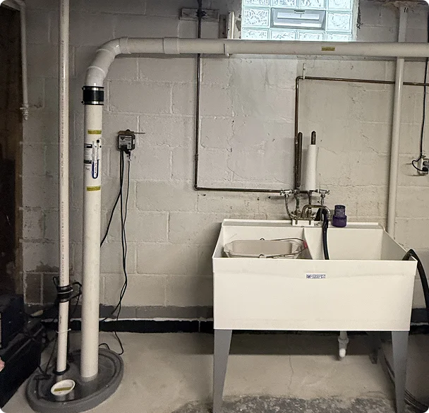 radon sump pit mitigation system