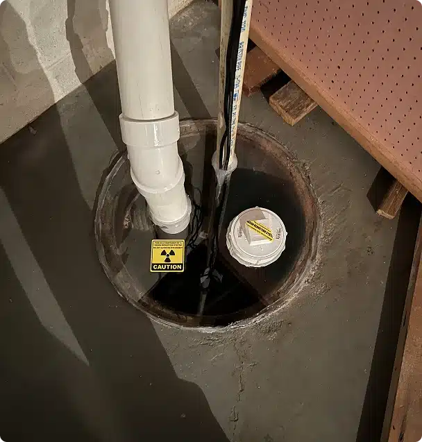 radon sump pit suction system
