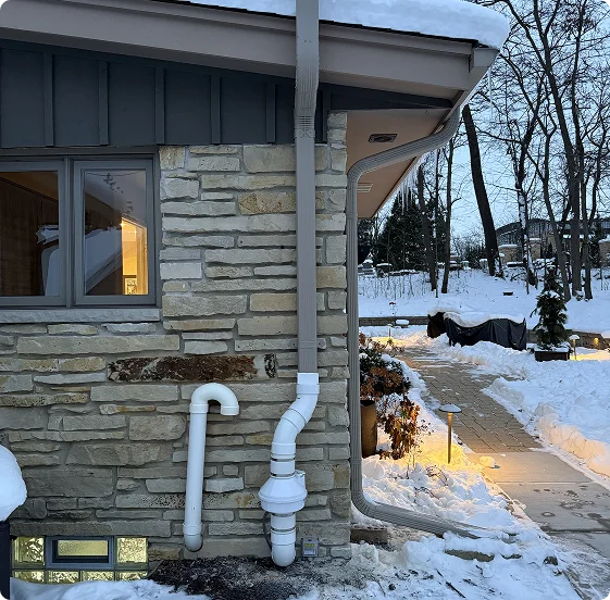 winter radon mitigation install