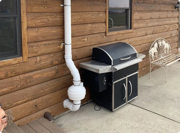 wood house radon mitigation system