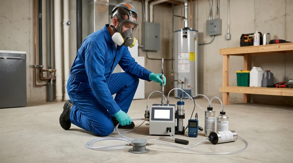 Who performs vapor intrusion testing in Wisconsin